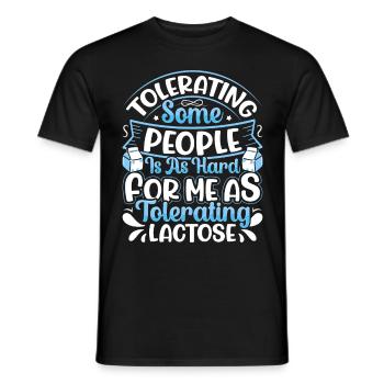 Produits laitiers intolérants au lactose - T-shirt homme - noir - Devant - AI Model Male 178 light (178cm)
