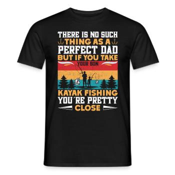 Fishing Kayak Paddling - Men's T-Shirt - black - Front - AI Model Male 178 light (178cm)