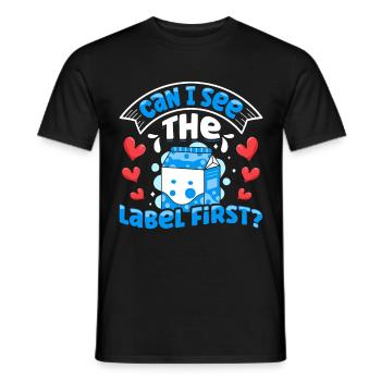 Produits laitiers intolérants au lactose - T-shirt homme - noir - Devant - AI Model Male 178 light (178cm)
