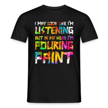 Peinture fluide Flüssiges Malen - T-shirt homme - noir - Devant - AI Model Male 178 light (178cm)
