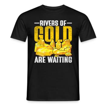 Prospecteur d’or Prospecteur d’or Les rivières d’or attendent - T-shirt homme - noir - Devant - AI Model Male 178 light (178cm)