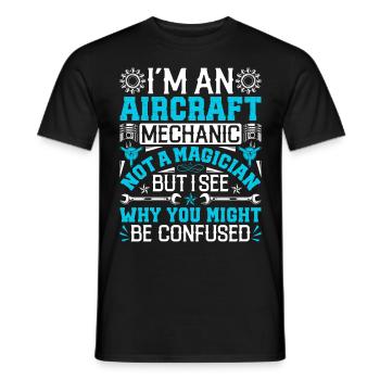 Love Avion aviation - T-shirt homme - noir - Devant - AI Model Male 178 light (178cm)