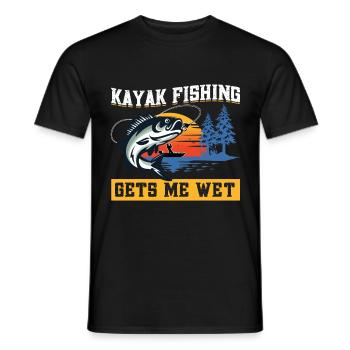 Fishing Kayak Paddling - Men's T-Shirt - black - Front - AI Model Male 178 light (178cm)
