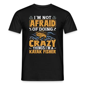 Fishing Kayak Paddling - Men's T-Shirt - black - Front - AI Model Male 178 light (178cm)