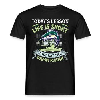 Fishing Kayak Paddling - Men's T-Shirt - black - Front - AI Model Male 178 light (178cm)