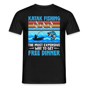 Fishing Kayak Paddling - Men's T-Shirt - black - Front - AI Model Male 178 light (178cm)