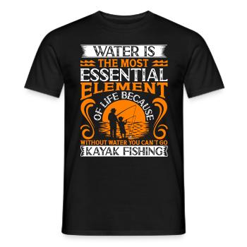 Fishing Kayak Paddling - Men's T-Shirt - black - Front - AI Model Male 178 light (178cm)