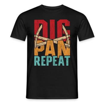 Prospecteur d’or Prospecteur d’or Dig Pan Repeat - T-shirt homme - noir - Devant - AI Model Male 178 light (178cm)