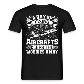 Love Avion aviation - T-shirt homme - noir - Devant - AI Model Male 178 light (178cm)