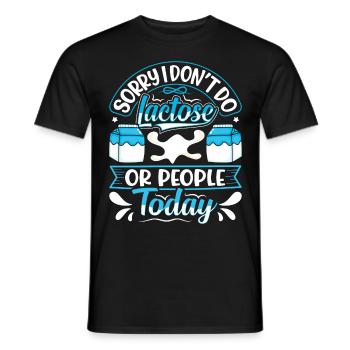 Produits laitiers intolérants au lactose - T-shirt homme - noir - Devant - AI Model Male 178 light (178cm)