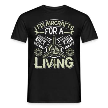Love Avion aviation - T-shirt homme - noir - Devant - AI Model Male 178 light (178cm)