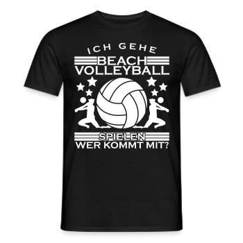 Beach Volleyball Beachvolleyball - Männer T-Shirt - Schwarz - Vorne - AI Model Male 178 light (178cm)