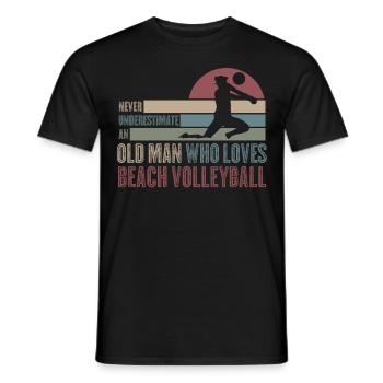 Beach Volleyball Retro Volleyballspieler - Männer T-Shirt - Schwarz - Vorne - AI Model Male 178 light (178cm)