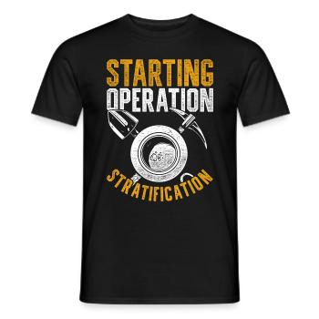 Goldsucher Starting Operation Stratification - Männer T-Shirt - Schwarz - Vorne - AI Model Male 178 light (178cm)