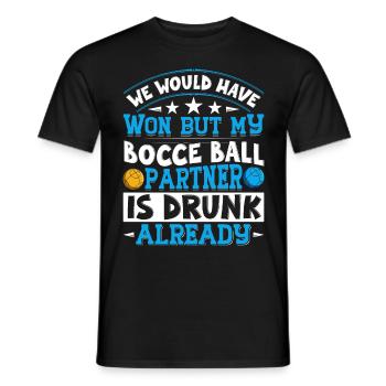Funny Bocce Game - Men's T-Shirt - black - Front - AI Model Male 178 light (178cm)