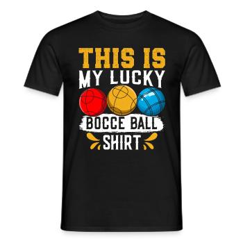 Funny Bocce Game - Men's T-Shirt - black - Front - AI Model Male 178 light (178cm)