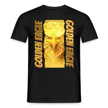 Eagle Head Gold Bird of Prey Bird Animal Nature - T-shirt homme - noir - Devant - AI Model Male 178 light (178cm)