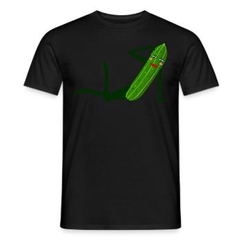 Gurken Fotomodell Model Gurke - Männer T-Shirt - Schwarz - Vorne - AI Model Male 178 light (178cm)