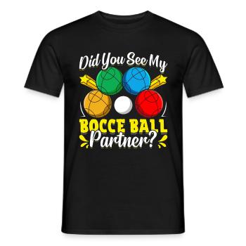 Funny Bocce Game - Men's T-Shirt - black - Front - AI Model Male 178 light (178cm)