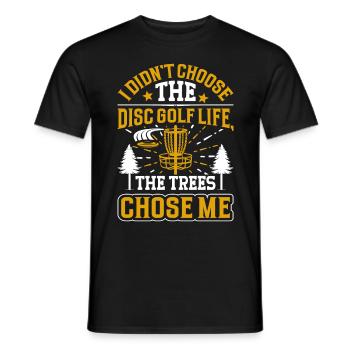 Disc Golfer hit Trees and Curse - Men's T-Shirt - black - Front - AI Model Male 178 light (178cm)