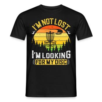 Disc Golfer hit Trees and Curse - Men's T-Shirt - black - Front - AI Model Male 178 light (178cm)