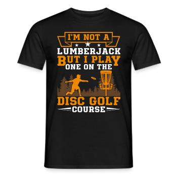Let me play Discgolf - Men's T-Shirt - black - Front - AI Model Male 178 light (178cm)