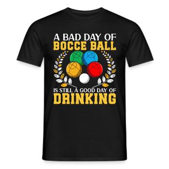 Funny Bocce Game - Men's T-Shirt - black - Front - AI Model Male 178 light (178cm)