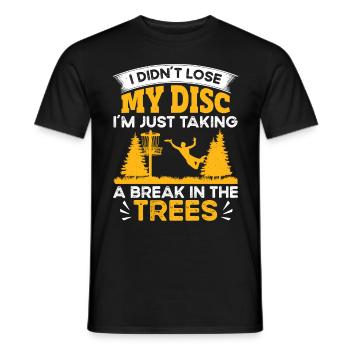 Let me play Discgolf - Men's T-Shirt - black - Front - AI Model Male 178 light (178cm)