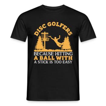 Let me play Discgolf - Men's T-Shirt - black - Front - AI Model Male 178 light (178cm)