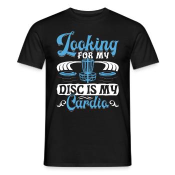 Let me play Discgolf - Men's T-Shirt - black - Front - AI Model Male 178 light (178cm)