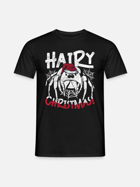 Vogelspinne Hairy Christmas - Männer T-Shirt - Schwarz