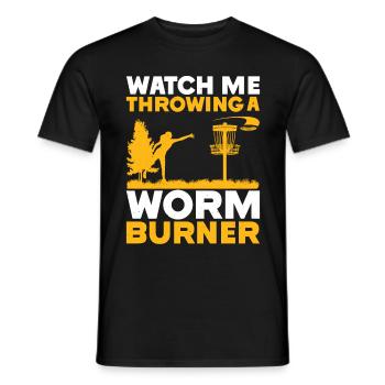 Disc Golfer hit Trees and Curse - Men's T-Shirt - black - Front - AI Model Male 178 light (178cm)