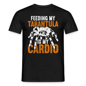Vogelspinne Feeding My Tarantula Is My Cardio - Men's T-Shirt - black - Front - AI Model Male 178 light (178cm)