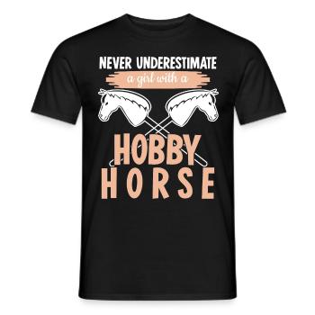Hobbyhorse Girl Hobby Horse - Men's T-Shirt - black - Front - AI Model Male 178 light (178cm)