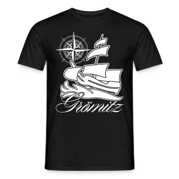 Grömitz Segeln - Männer T-Shirt - Schwarz - Vorne - AI Model Male 178 light (178cm)