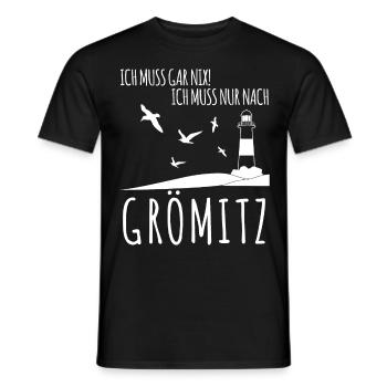 Grömitz Urlaub - Männer T-Shirt - Schwarz - Vorne - AI Model Male 178 light (178cm)