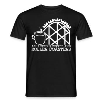 Roller coaster coffee roller coaster rider - Men's T-Shirt - black - Front - AI Model Male 178 light (178cm)