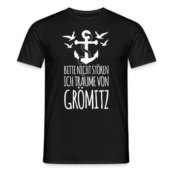Urlaub in Grömitz - Männer T-Shirt - Schwarz - Vorne - AI Model Male 178 light (178cm)