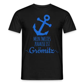 Grömitz Schleswig-Holstein - Männer T-Shirt - Schwarz - Vorne - AI Model Male 178 light (178cm)