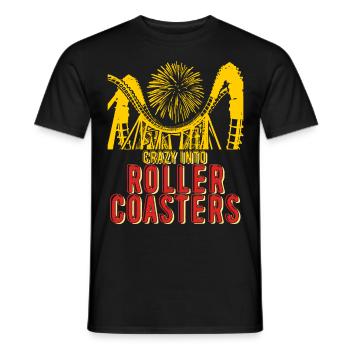 Roller coaster amusement park Roller coaster riders - Men's T-Shirt - black - Front - AI Model Male 178 light (178cm)