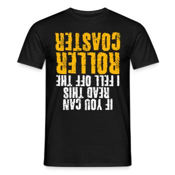 Roller coaster saying roller coaster rider - Men's T-Shirt - black - Front - AI Model Male 178 light (178cm)