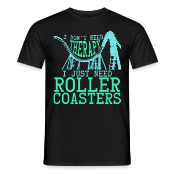 Roller coaster rider joke roller coaster - Men's T-Shirt - black - Front - AI Model Male 178 light (178cm)