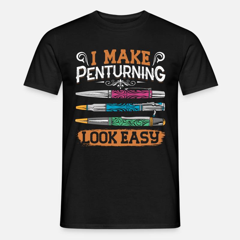 Pen Turning Kit - Männer T-Shirt - Schwarz