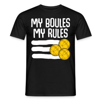 pétanque, pétanque, blague, pétanque - T-shirt homme - noir - Devant - AI Model Male 178 light (178cm)