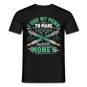 Pen Turning Kit - Men's T-Shirt - black - Front - AI Model Male 178 light (178cm)