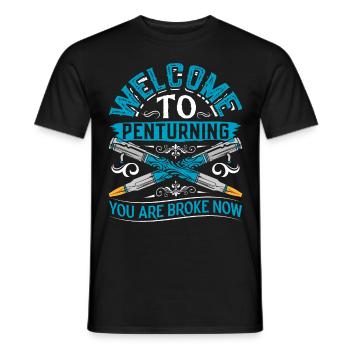 Pen Turning Kit - Men's T-Shirt - black - Front - AI Model Male 178 light (178cm)