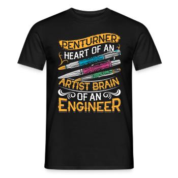 Pen Turning Kit - Men's T-Shirt - black - Front - AI Model Male 178 light (178cm)