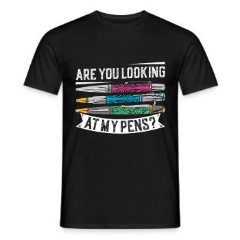 Pen Turning Kit - Men's T-Shirt - black - Front - AI Model Male 178 light (178cm)