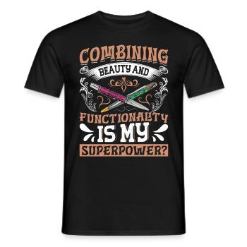 Pen Turning Kit - Men's T-Shirt - black - Front - AI Model Male 178 light (178cm)