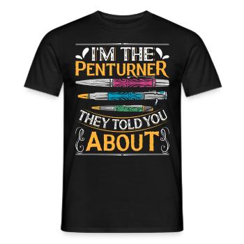 Pen Turning Kit - Men's T-Shirt - black - Front - AI Model Male 178 light (178cm)